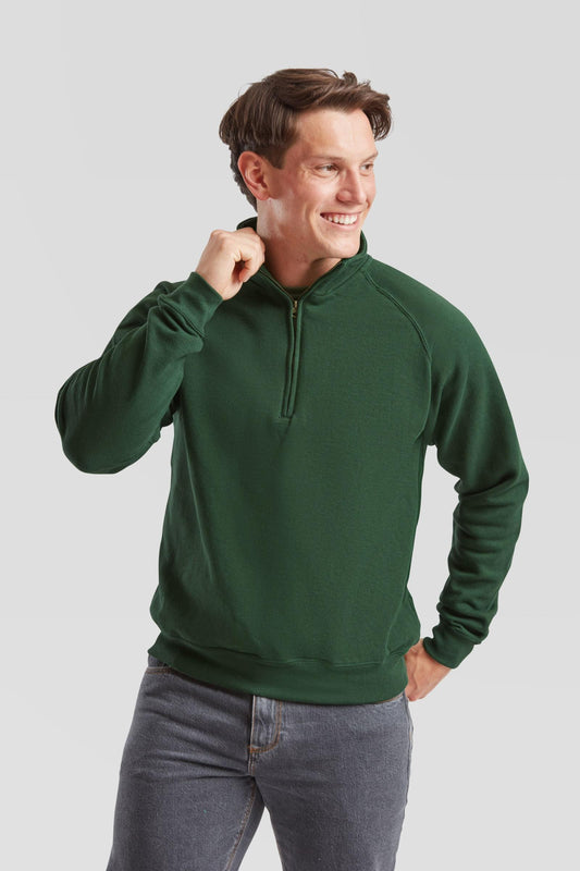 FotL Classic Zip Neck Sweat - Bottle Green