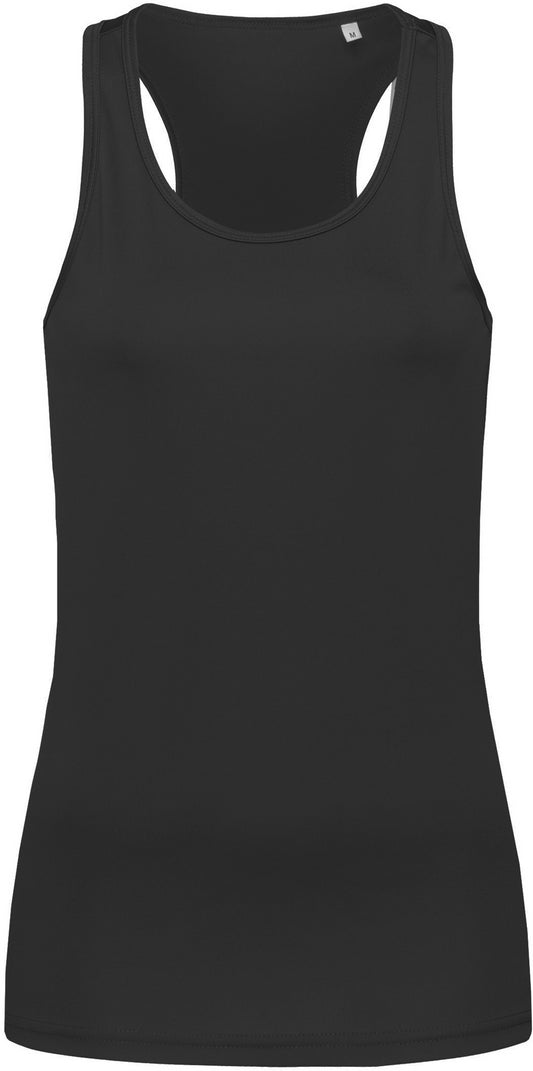 Stedman Active Sports Ladies Poly Sports Vest - Black Opal