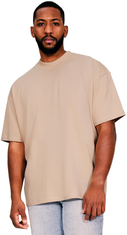 Casual Ringspun 220 Oversize Extended Neck T - Sand