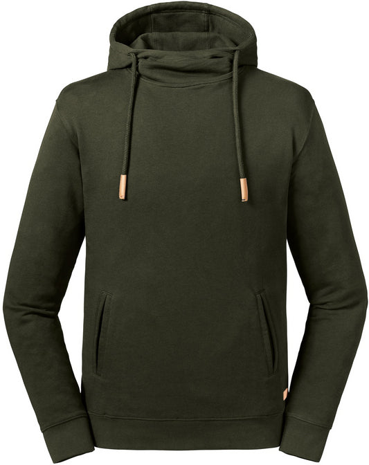 Russell Pure Organic High Collar Hood Sweat - Dark Olive
