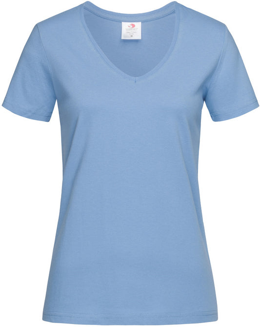 Stedman Classic Ladies V Neck T-Shirt - Light Blue