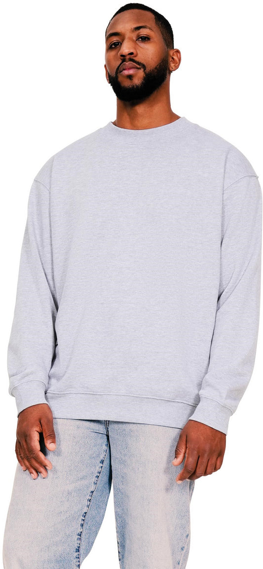 Casual Ringspun Blended 280 Oversize Extended Neck Sweat - Heather Grey