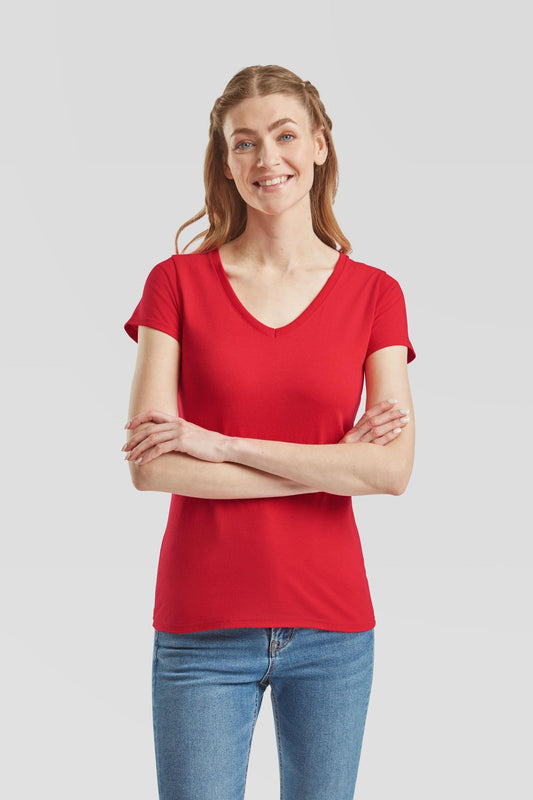 FotL Valueweight V Neck T Ladies - Red