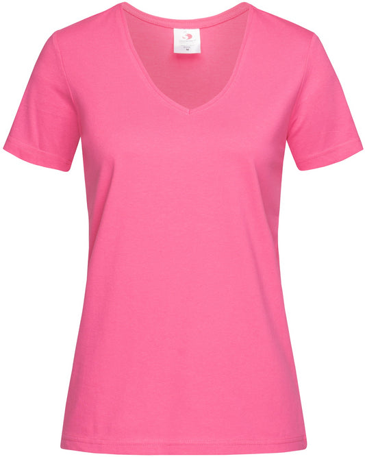 Stedman Classic Ladies V Neck T-Shirt - Sweet Pink