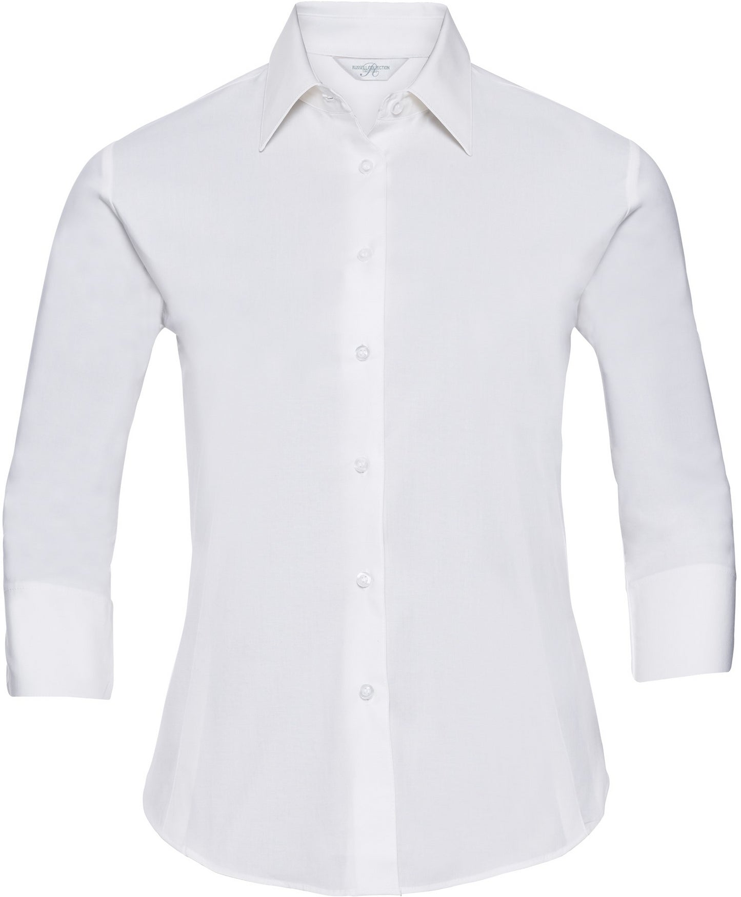 Russell Easy Care Fitted 3/4Sleeve Shirt Ladies - White