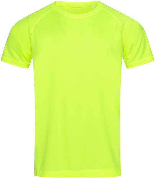 Stedman Active Sports Raglan Mesh Mens T - Cyber Yellow