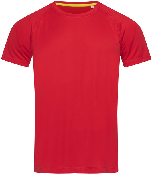 Stedman Active Sports Raglan Mesh Mens T - Crimson Red