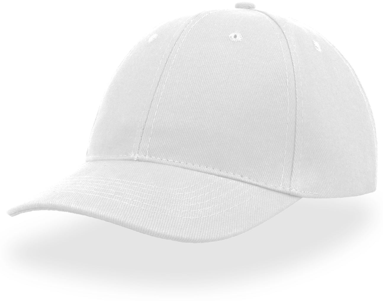 Atlantis Liberty Six Buckle Brushed Cotton 6 Panel Cap - White