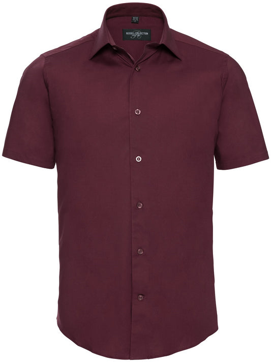 Russell Easy Care Fitted S/S Shirt Mens - Port