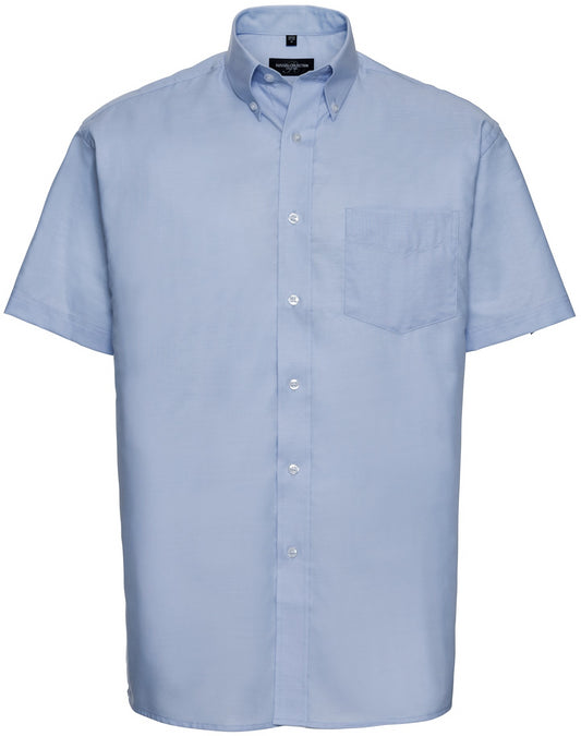 Russell Mens Oxford Shirt S/S  - Oxford Blue