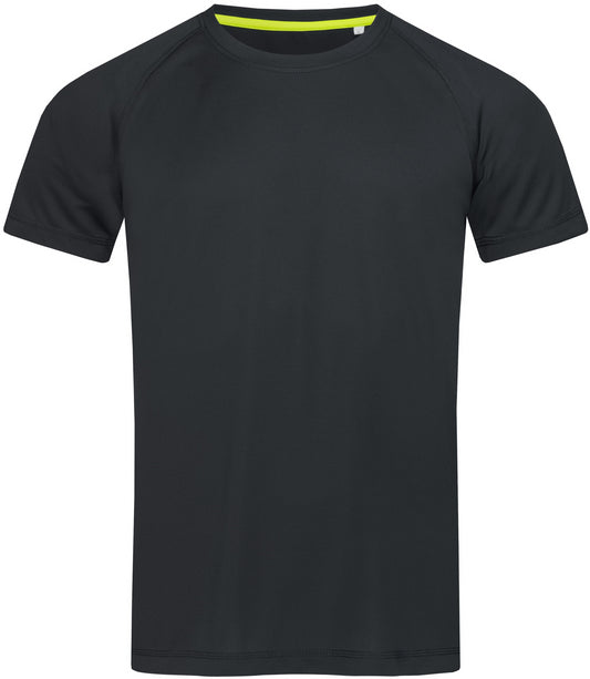 Stedman Active Sports Raglan Mesh Mens T - Black Opal