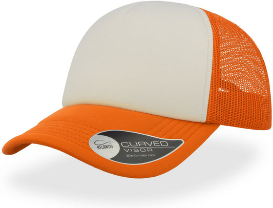 Atlantis Rapper 5 Panel Trucker Cap - Orange Fluo