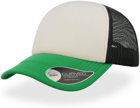 Atlantis Rapper 5 Panel Trucker Cap - White/Black/Green