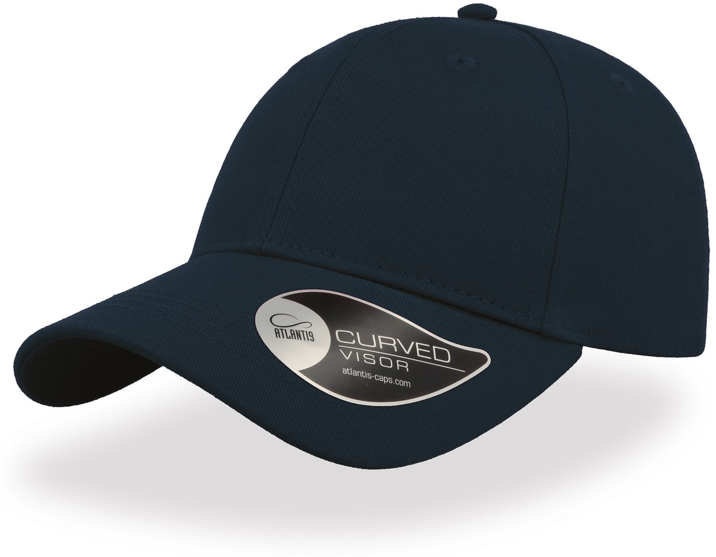Atlantis Hit Twill Curved Visor 6 Panel Cap - Navy