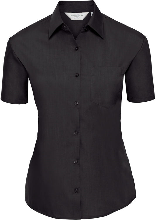Russell Ladies Poplin Shirts S/S - Black