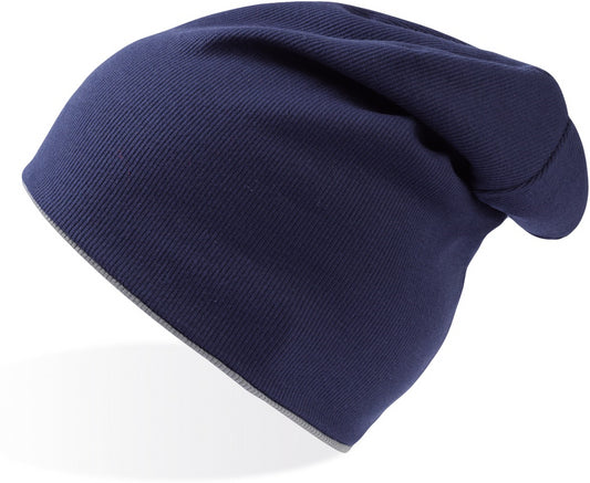 Atlantis Extreme Reversible Jersey Slouch Beanie - Navy/Grey