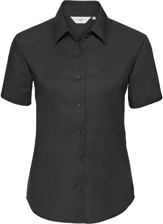 Russell Ladies Oxford S/S Shirt  - Black