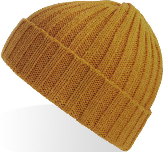 Atlantis Shore Recycled Chunky Cuffed Beanie - Mustard