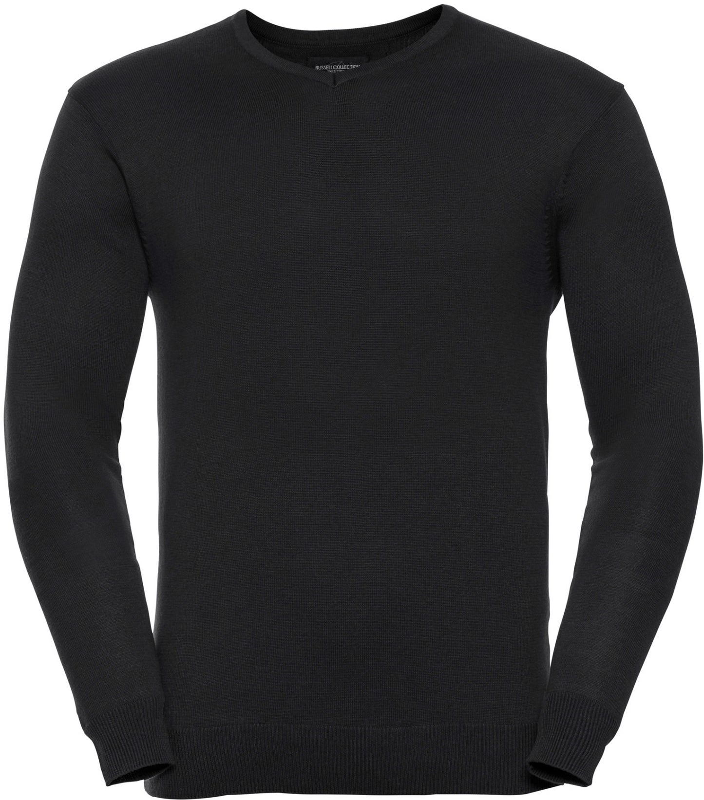 Russell V Neck Knitted Pullover Mens - Black