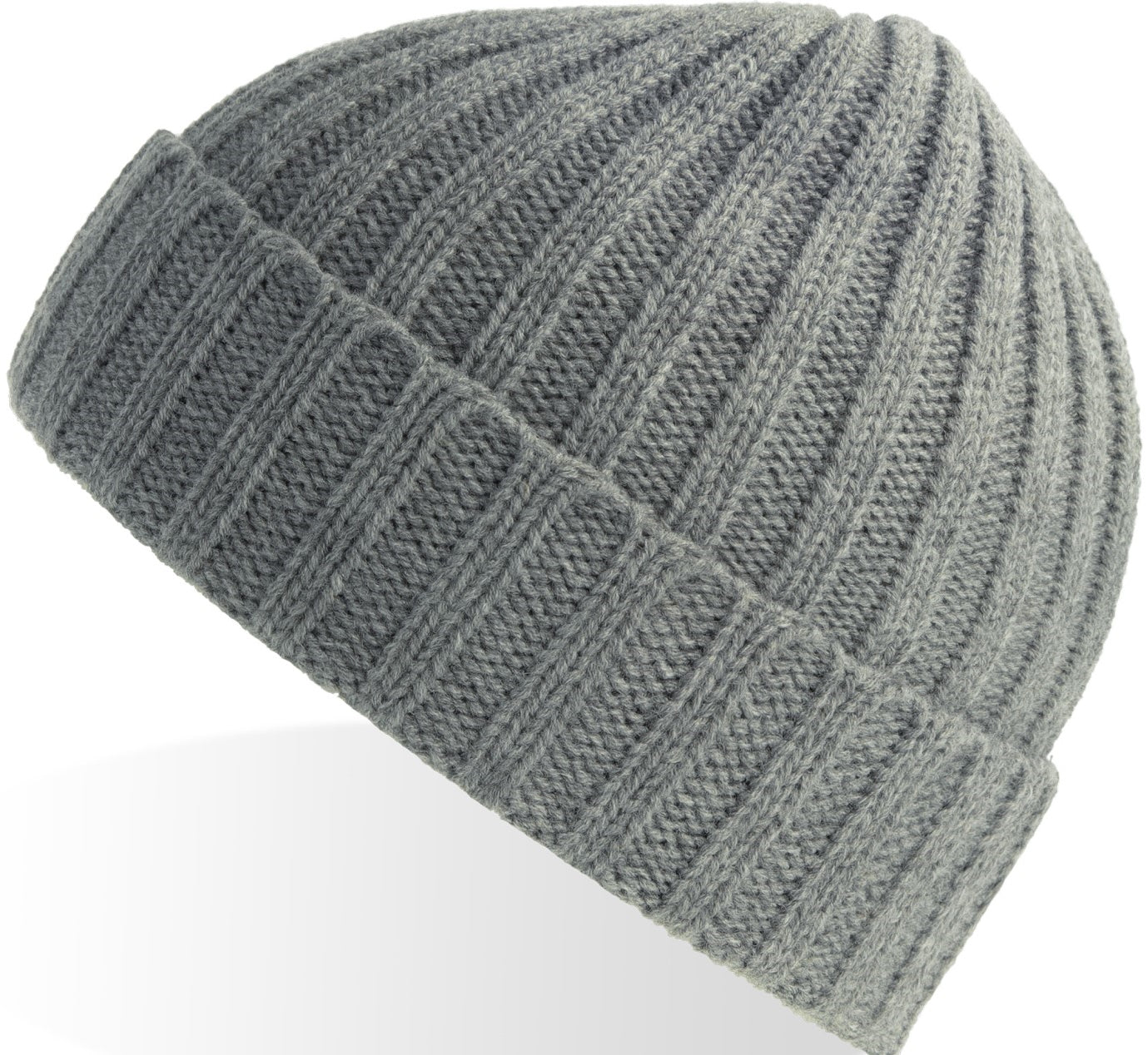 Atlantis Shore Recycled Chunky Cuffed Beanie - Light Grey Melange