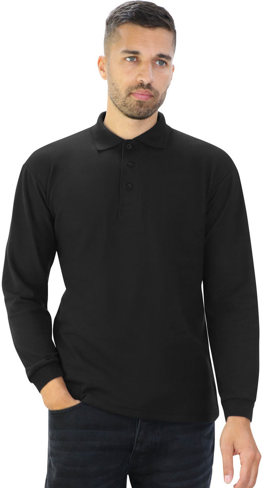 Casual Classic L/S Polo - Black