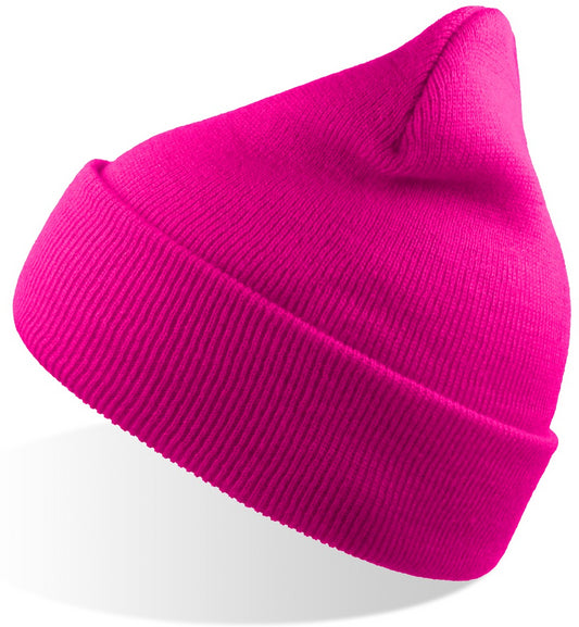 Atlantis Wind Beanie With Turn Up Double Skin - Fuchsia