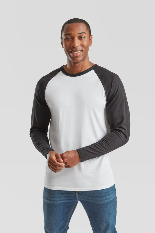 FotL Valueweight L/S Baseball T - White/Black
