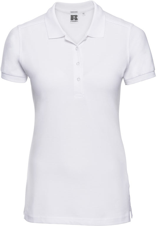 Russell Stretch Polo Ladies - White