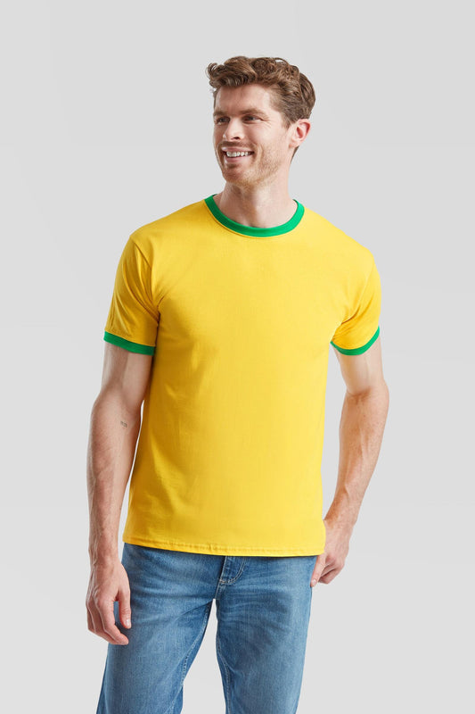 FotL Valueweight Ringer T - Sunflower/Kelly