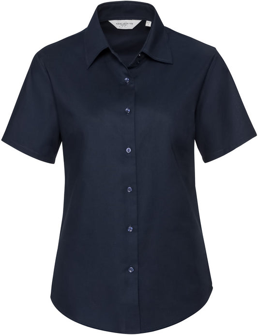 Russell Ladies Oxford S/S Shirt  - Bright Navy