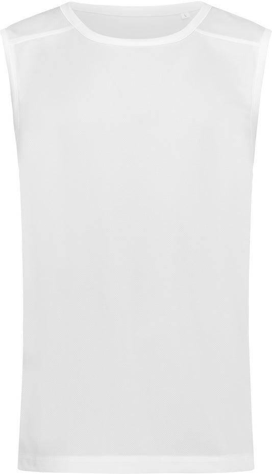 Stedman Active Sports 140 Mens Sleeveless T - White