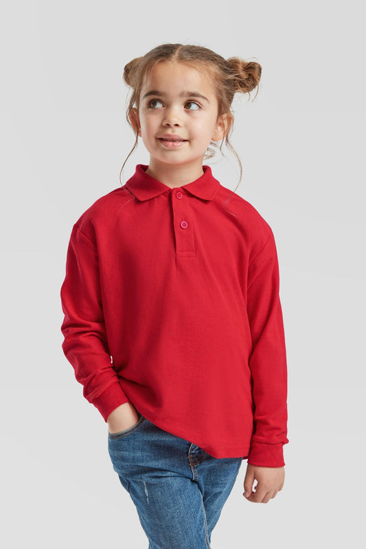 FotL Kids Polo L/S 65/35 - Red