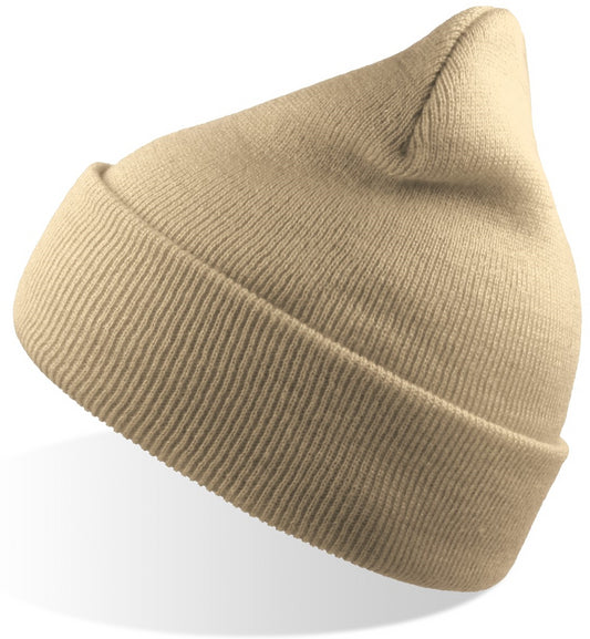 Atlantis Wind Beanie With Turn Up Double Skin - Beige