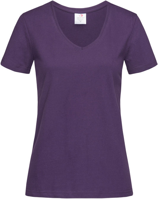 Stedman Classic Ladies V Neck T-Shirt - Deep Berry