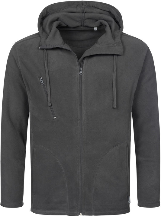 Stedman Active Outdoor Hooded Fleece Jacket Mens - Grey Steel