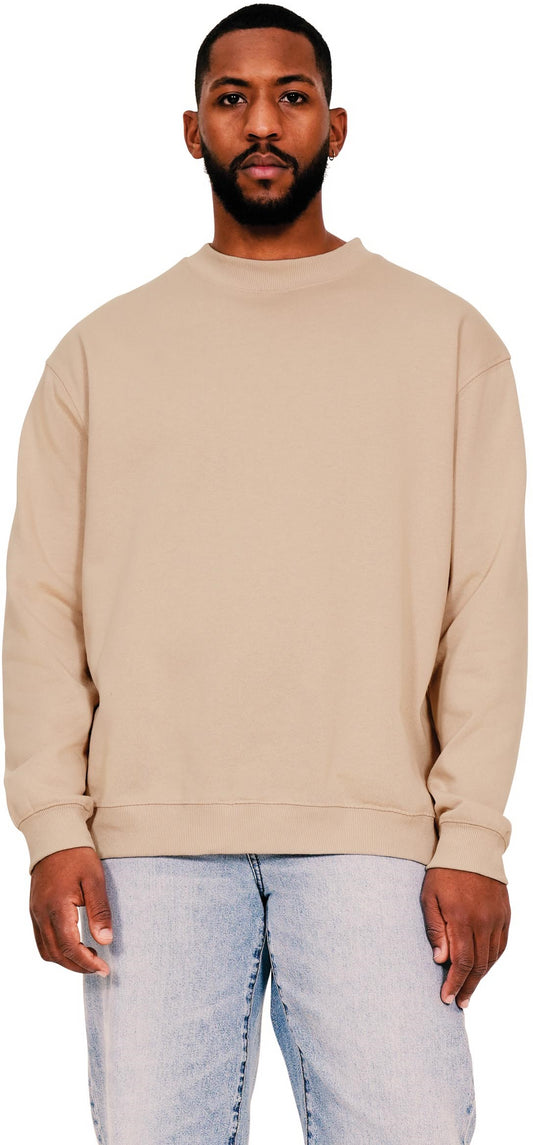 Casual Ringspun Blended 280 Oversize Extended Neck Sweat - Sand