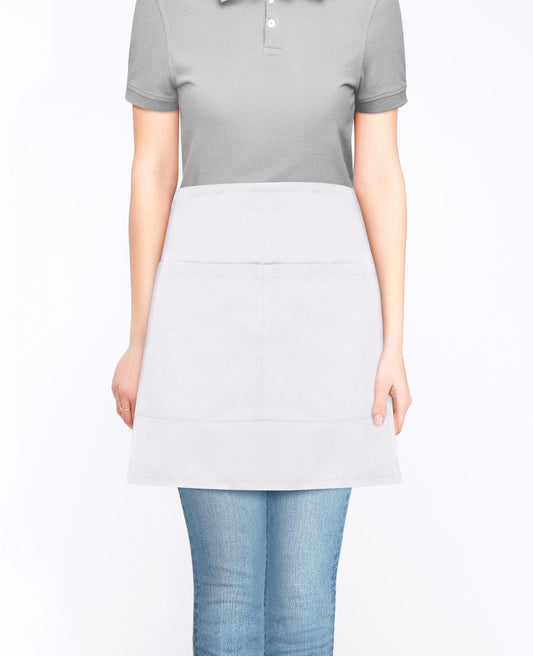 AA Workwear Waist Apron With Pocket - White