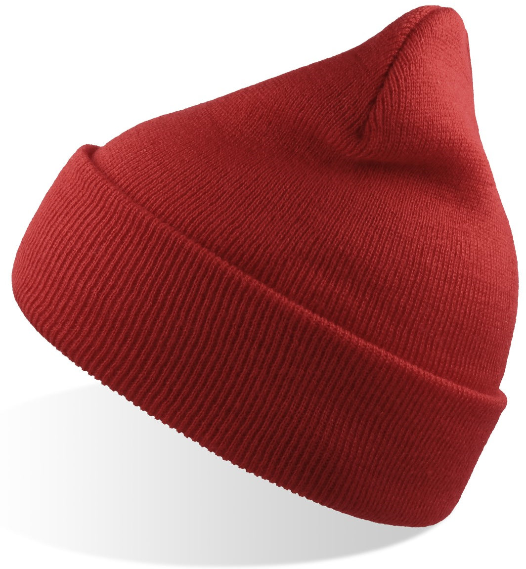 Atlantis Wind Beanie With Turn Up Double Skin - Off Red