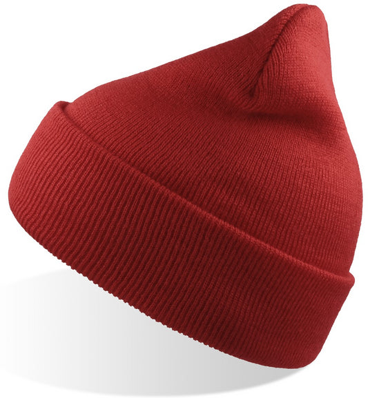 Atlantis Wind Beanie With Turn Up Double Skin - Off Red