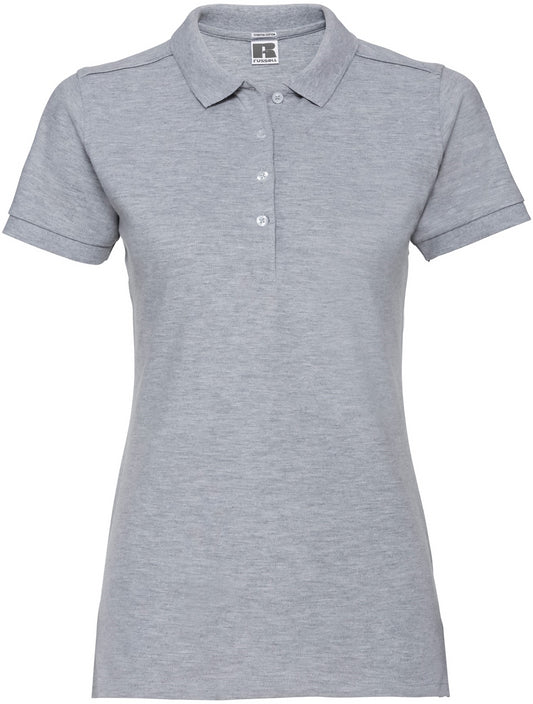 Russell Stretch Polo Ladies - Light Oxford